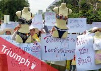 Triumph workers protesting