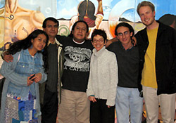 Barrios and supporters at Solidarity Center Mexico office. (Left to right) Sister Inti Barrios Hernández, father Martín Barrios, Barrios himself, Lynda Yanz from the Maquila Solidarity Network, Eduardo José Almeida from Red de Organismos No Gubernamentales Defensores de los Derechos Humanos Cuali Nemilistli, and Solidarity Center staffer Ben Cokelet. Photo credits : Solidarity Center
